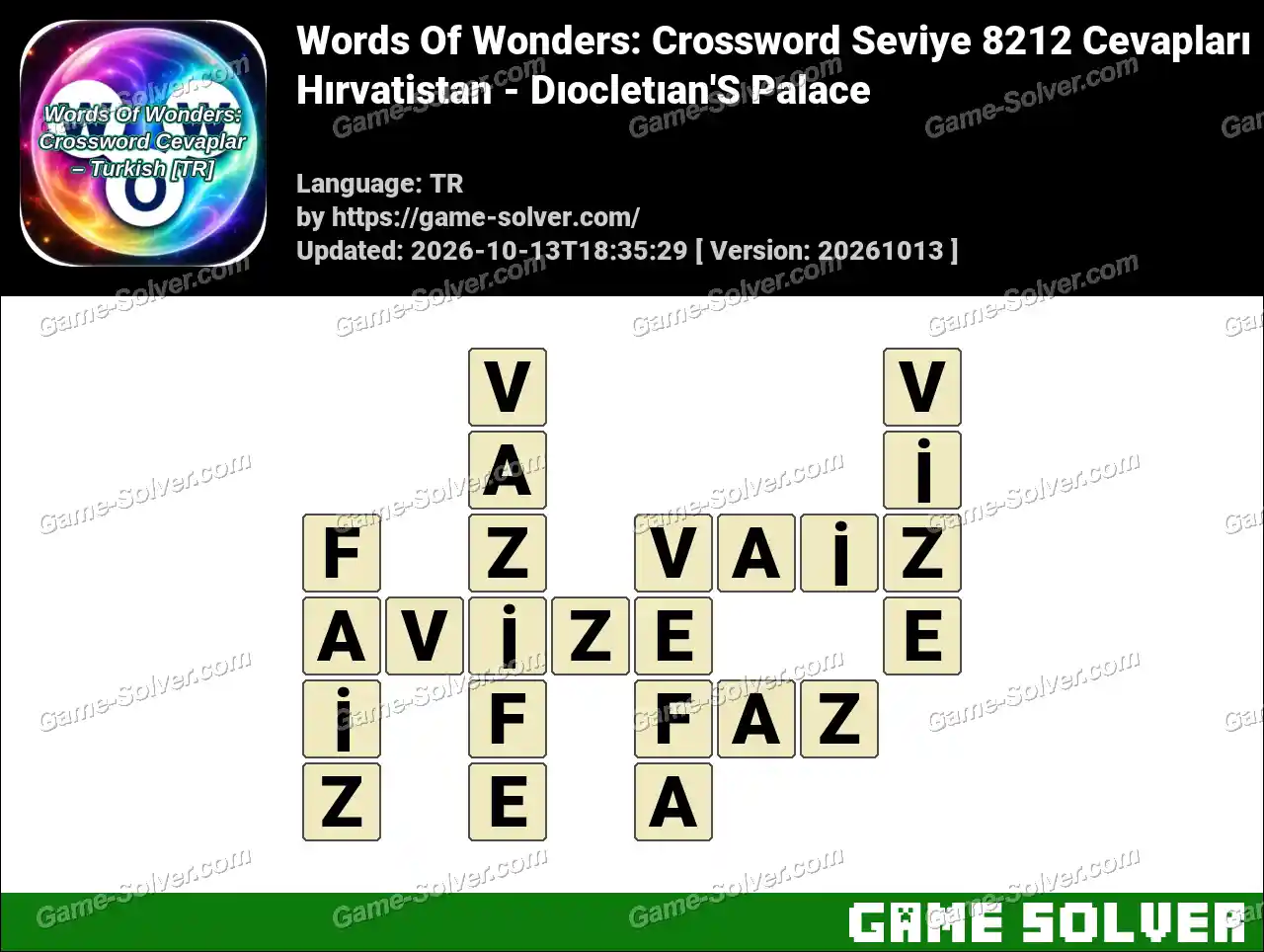 Words Of Wonders: Crossword Seviye 8212 Cevapları – Hırvatistan – Dıocletıan’S Palace